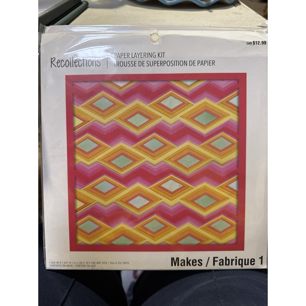 Recollections Pink Geometric Paper Layering Craft Kit New